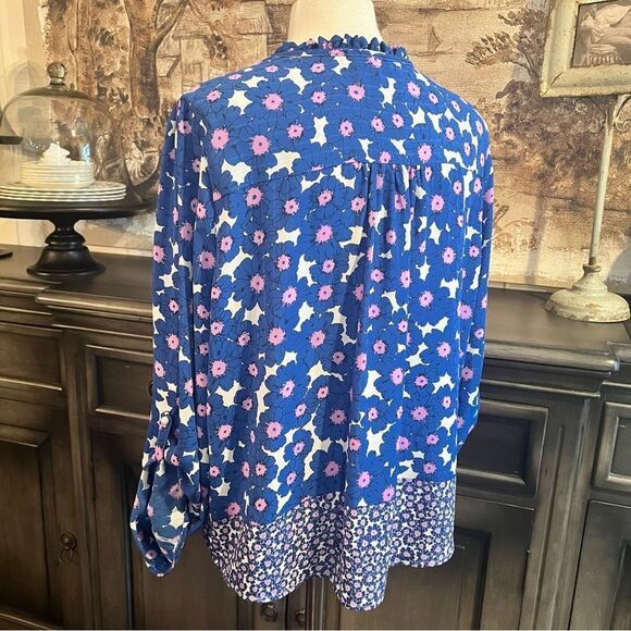ELLE Blue, Pink & White Floral Long Sleeve Top size XXL - Picture 5 of 9
